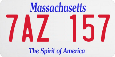 MA license plate 7AZ157