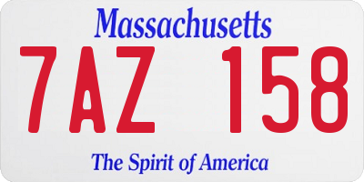 MA license plate 7AZ158