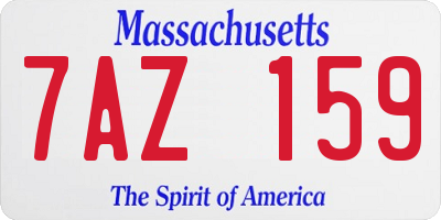 MA license plate 7AZ159