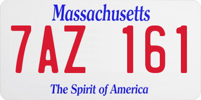 MA license plate 7AZ161
