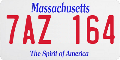 MA license plate 7AZ164