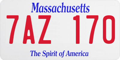 MA license plate 7AZ170