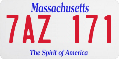 MA license plate 7AZ171