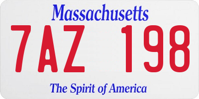 MA license plate 7AZ198