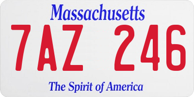 MA license plate 7AZ246