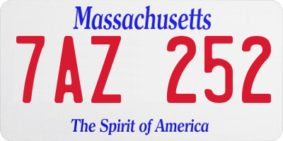 MA license plate 7AZ252