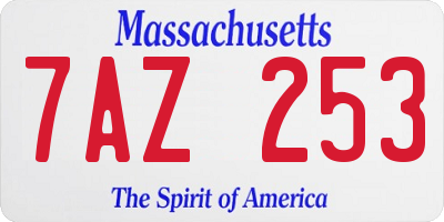 MA license plate 7AZ253