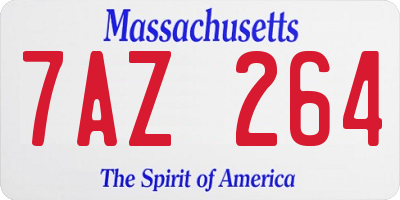 MA license plate 7AZ264