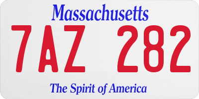 MA license plate 7AZ282