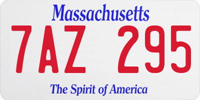 MA license plate 7AZ295