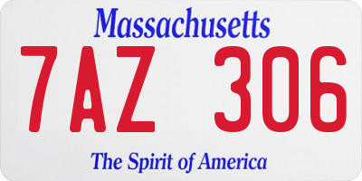MA license plate 7AZ306