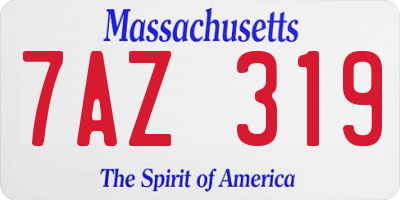MA license plate 7AZ319
