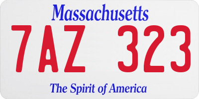 MA license plate 7AZ323