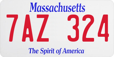 MA license plate 7AZ324
