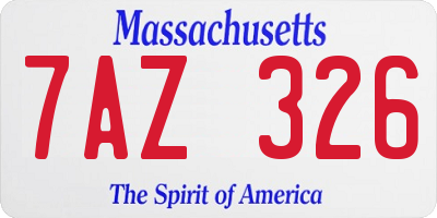 MA license plate 7AZ326