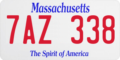 MA license plate 7AZ338