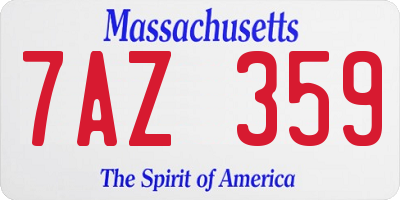 MA license plate 7AZ359