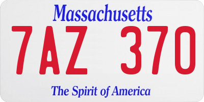 MA license plate 7AZ370