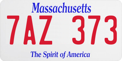 MA license plate 7AZ373