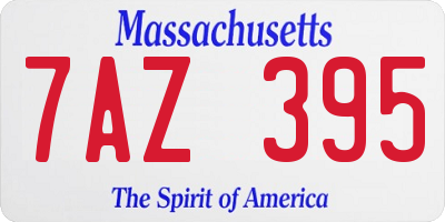 MA license plate 7AZ395