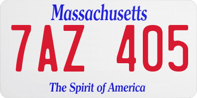 MA license plate 7AZ405