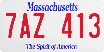 MA license plate 7AZ413