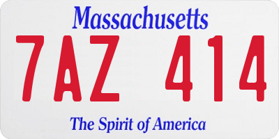 MA license plate 7AZ414