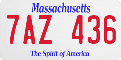 MA license plate 7AZ436