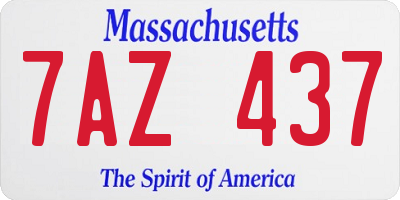 MA license plate 7AZ437
