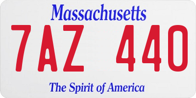 MA license plate 7AZ440