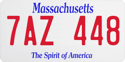 MA license plate 7AZ448