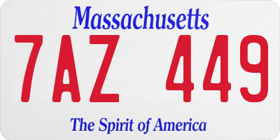 MA license plate 7AZ449