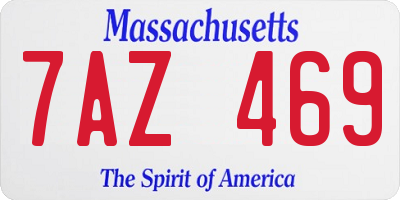 MA license plate 7AZ469