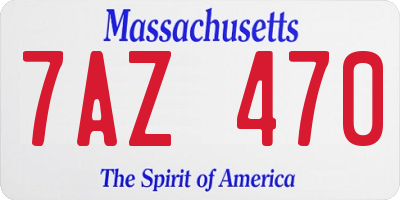 MA license plate 7AZ470