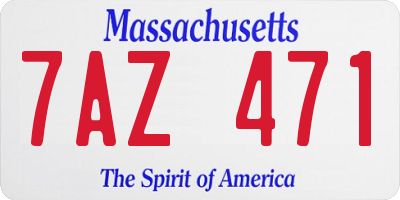 MA license plate 7AZ471