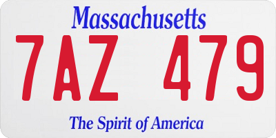MA license plate 7AZ479