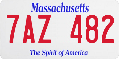 MA license plate 7AZ482