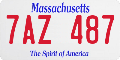 MA license plate 7AZ487