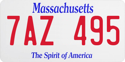 MA license plate 7AZ495