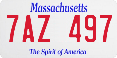 MA license plate 7AZ497