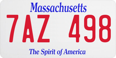 MA license plate 7AZ498