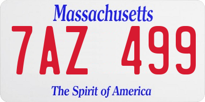 MA license plate 7AZ499