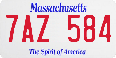 MA license plate 7AZ584