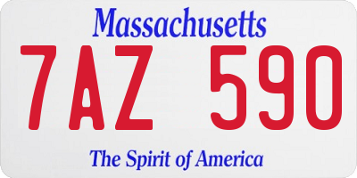 MA license plate 7AZ590