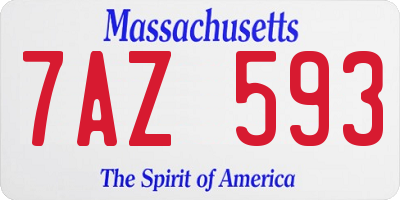 MA license plate 7AZ593