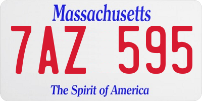 MA license plate 7AZ595