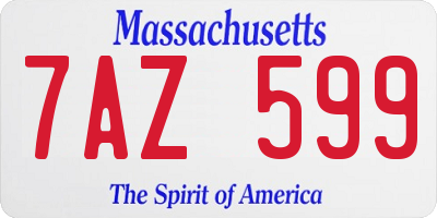 MA license plate 7AZ599