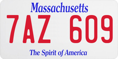 MA license plate 7AZ609