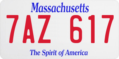 MA license plate 7AZ617