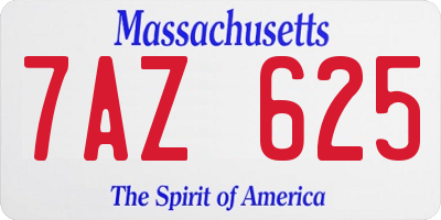 MA license plate 7AZ625